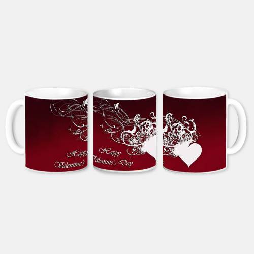 Brand Name Happy Valentines Day Coffee Mug | Gifts For Girlfriend Boyfriend Husband Wife | Ceramic Mug 350 Ml | Valentine Day Gift